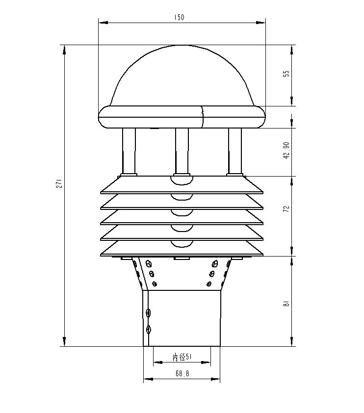 光伏環(huán)境監(jiān)測儀產品尺寸圖